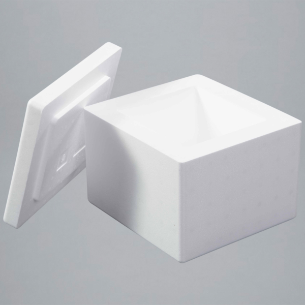 White THERMOCON EPS polystyrene box on grey background 41